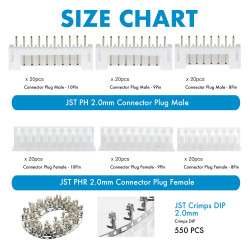 JST PH - 8 / 9 / 10 Pin Connector Kit