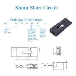 Standard Computer Jumper Caps with Handle Pin Shunt Short Circuit 2-Pin Connector 2.0mm-Black