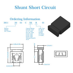 Standard Computer Jumper Caps Header Pin Shunt Short Circuit 2-Pin Connector Close Top 2.0mm-Black