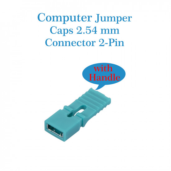 Standard Computer Jumper Caps with Handle Pin Shunt Short Circuit 2-Pin Connector 2.54mm-Green