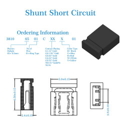 Standard Computer Jumper Caps Header Pin Shunt Short Circuit 2-Pin Connector Close Top 2.54mm-Black