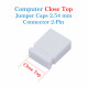 Standard Computer Jumper Caps Header Pin Shunt Short Circuit 2-Pin Connector Close Top 2.54mm-White