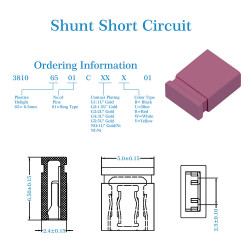 Standard Computer Jumper Caps Header Pin Shunt Short Circuit 2-Pin Connector Close Top 2.54mm-Red