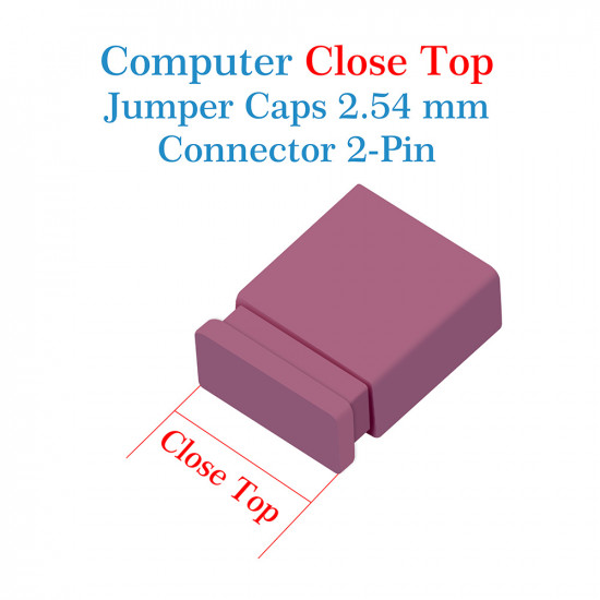 Standard Computer Jumper Caps Header Pin Shunt Short Circuit 2-Pin Connector Close Top 2.54mm-Red