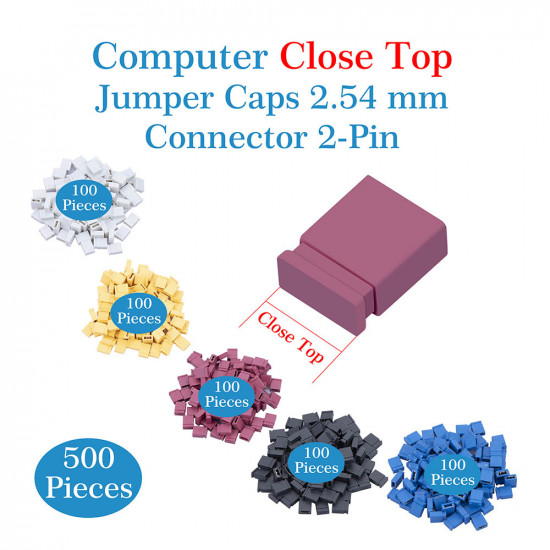 Standard Computer RGB Jumper Caps Header Pin Shunt Short Circuit 2-Pin Connector Close Top 2.54mm Kit