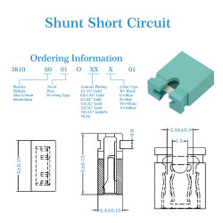 Computer Jumper Caps Header Pin Shunt Short Circuit 2-Pin Connector Open Top 2.54mm-Green 