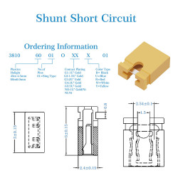 Computer Jumper Caps Header Pin Shunt Short Circuit 2-Pin Connector Open Top 2.54mm-Yellow