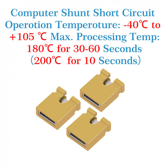 Computer Jumper Caps Header Pin Shunt Short Circuit 2-Pin Connector Open Top 2.54mm-Yellow