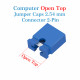 Computer Jumper Caps Header Pin Shunt Short Circuit 2-Pin Connector Open Top 2.54mm-Blue