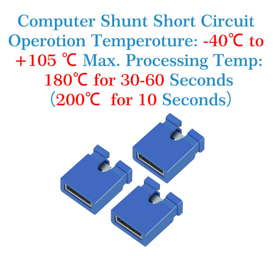 Computer Jumper Caps Header Pin Shunt Short Circuit 2-Pin Connector Open Top 2.54mm-Blue