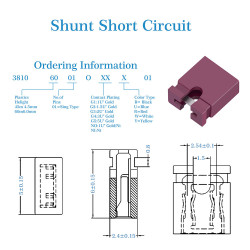 Computer Jumper Caps Header Pin Shunt Short Circuit 2-Pin Connector Open Top 2.54mm-Red