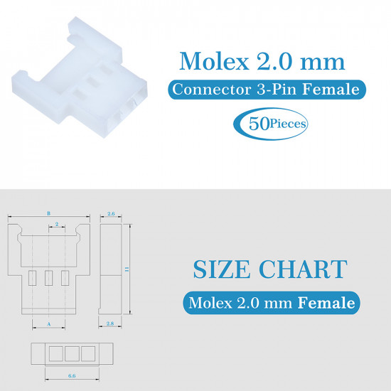 Molex 2.0 mm 3-Pin Connector Kit