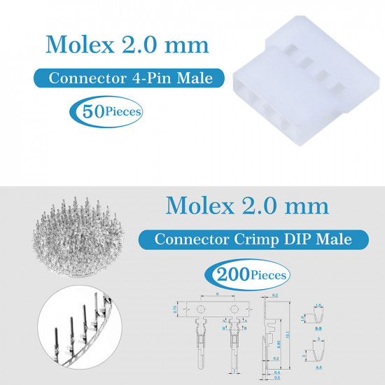 Molex 2.0 mm 4-Pin Connector Kit