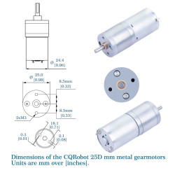  44.9:1 LP Metal DC Geared-Down Motor 25Dx47.8L mm 2.5W/12V, with Fix Bracket.