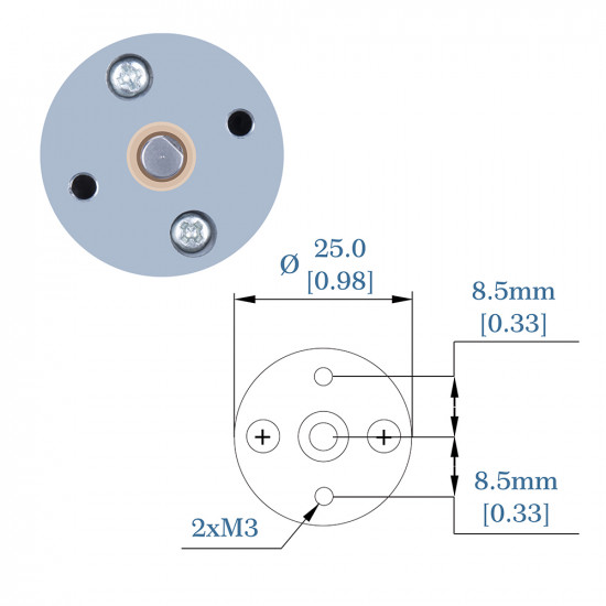 74.83:1 LP Metal DC Geared-Down Motor 25Dx47.8L mm 3W/6V with Fix Bracket.