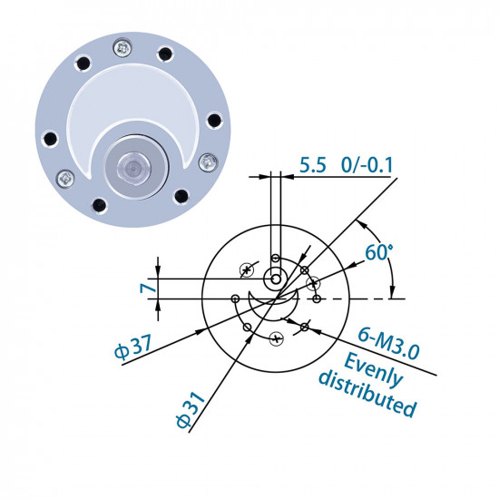 210:1 Metal DC Geared-Down Motor 37Dx49.8L mm 6V or 12V, with Mounting Bracket. 