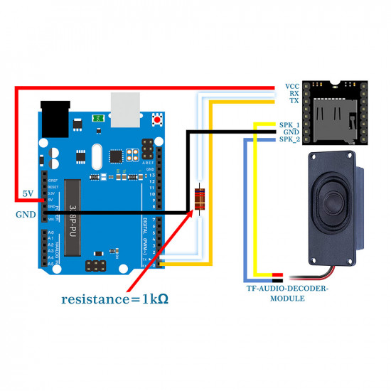 5W 8Ω Miniature Loudspeaker for Arduino, JST Interface.