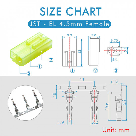 JST EL - 2 Pin Connector Kit