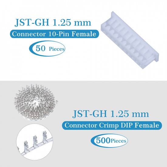 JST GH 1.25mm Pitch 10 Pin JST Connector Kit