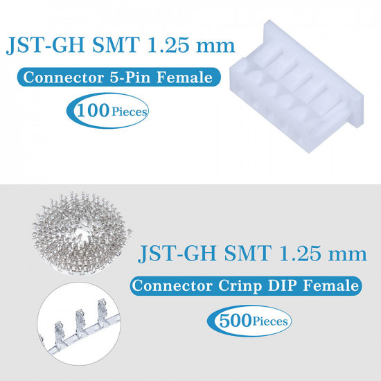 JST GH SMT 1.25mm Pitch 5 Pin JST Connector Kit