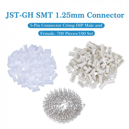 JST GH SMT 1.25mm Pitch 5 Pin JST Connector Kit