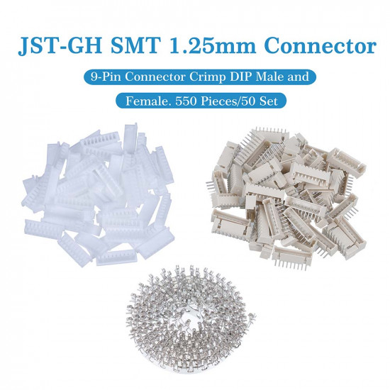 JST GH SMT 1.25mm Pitch 9 Pin JST Connector Kit