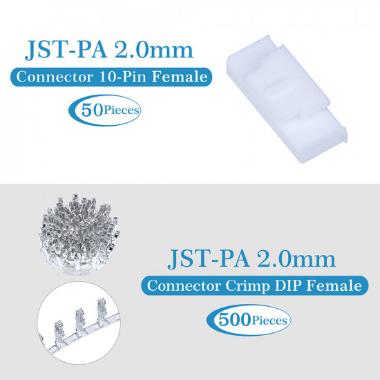 JST PA 2.0 mm 10-Pin Connector Kit