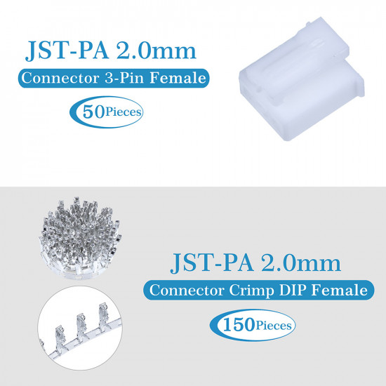 JST PA 2.0 mm 3-Pin Connector Kit