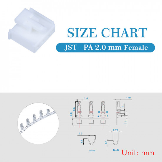 JST PA 2.0 mm 4-Pin Connector Kit