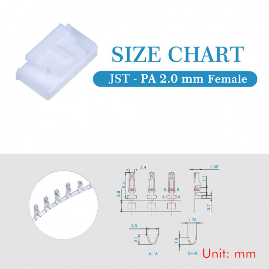 JST PA 2.0 mm 7-Pin Connector Kit