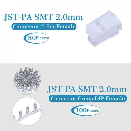 JST PA SMT 2.0 mm 2-Pin Connector Kit