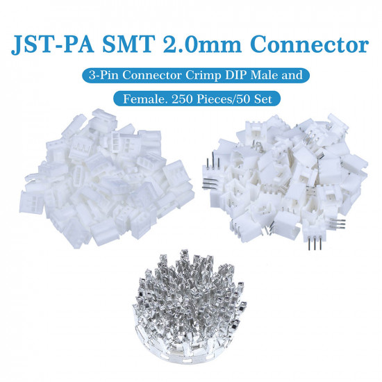 JST PA SMT 2.0 mm 3-Pin Connector Kit