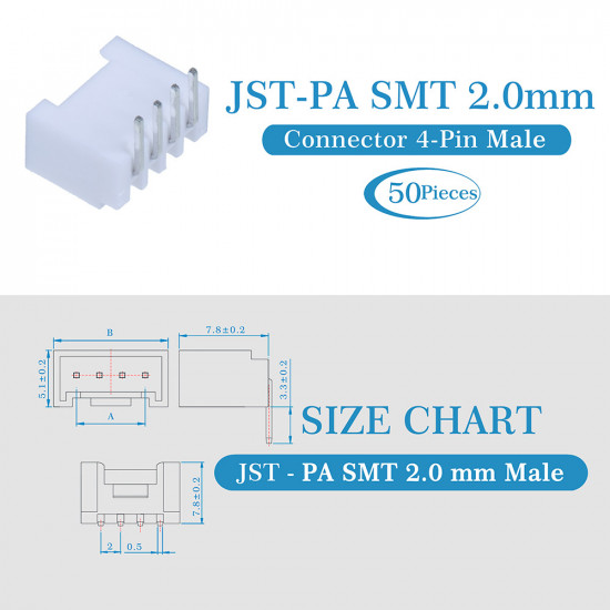 JST PA SMT 2.0 mm 4-Pin Connector Kit