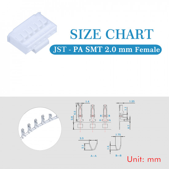 JST PA SMT 2.0 mm 6-Pin Connector Kit