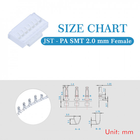 JST PA SMT 2.0 mm 7-Pin Connector Kit