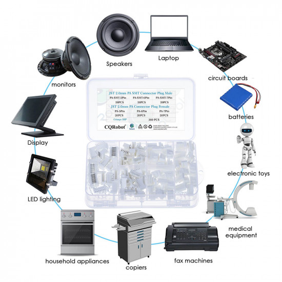 JST PA SMT - 5 / 6 / 7 Pin Connector Kit