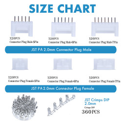 JST PA - 5 / 6 / 7 Pin Connector Kit