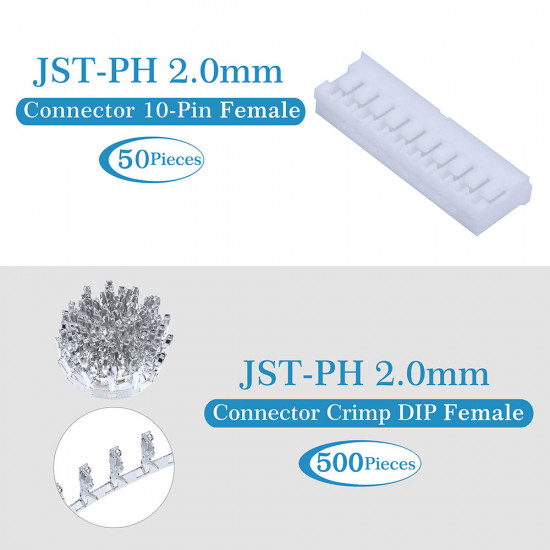 JST PH 2.0 mm 10-Pin Connector Kit