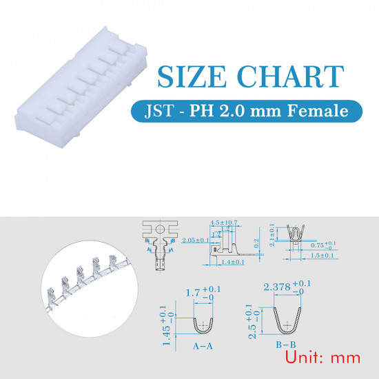 JST PH 2.0 mm 8-Pin Connector Kit