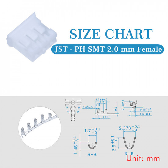 JST PH SMT 2.0 mm 3-Pin Connector Kit