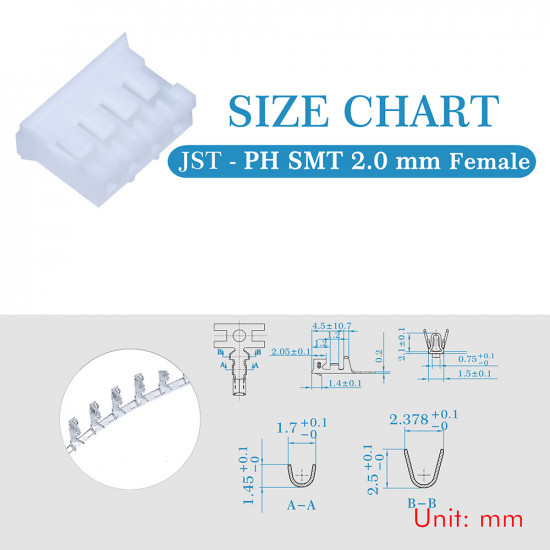 JST PH SMT 2.0 mm 4-Pin Connector Kit