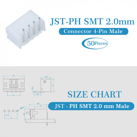 JST PH SMT 2.0 mm 4-Pin Connector Kit