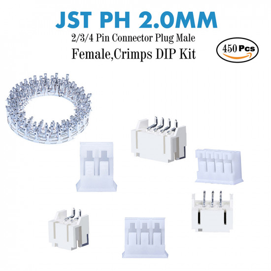 JST PH SMT - 2 / 3 / 4 Pin Connector Kit