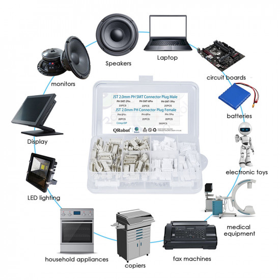 JST PH SMT - 5 / 6 / 7 Pin Connector Kit