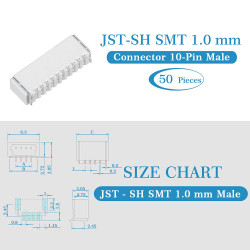 JST SH SMT 1.0mm Pitch 10 Pin JST Connector Kit