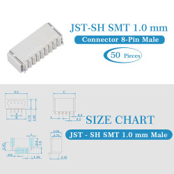 JST SH SMT 1.0mm Pitch 8 Pin JST Connector Kit