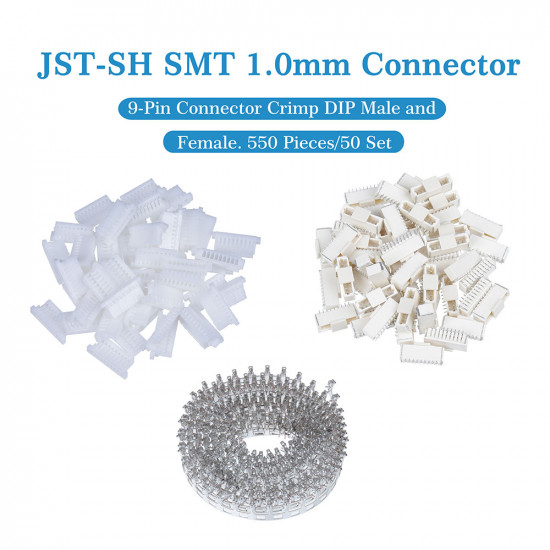 JST SH SMT 1.0mm Pitch 9 Pin JST Connector Kit