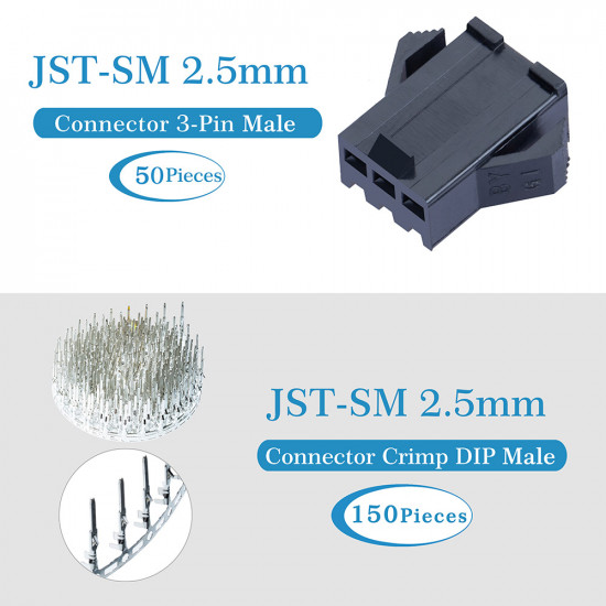 JST SM 2.5 mm 3-Pin Connector Kit