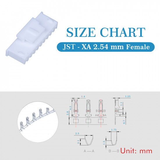 JST XA 2.54 mm 10-Pin Connector Kit