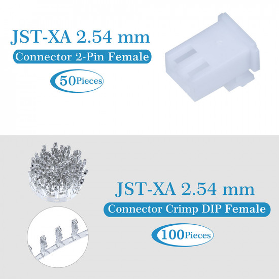 JST XA 2.54 mm 2-Pin Connector Kit